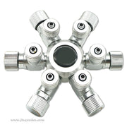 Reef Crest Aquarium 6 Way CO2 Splitter with Needle Valves