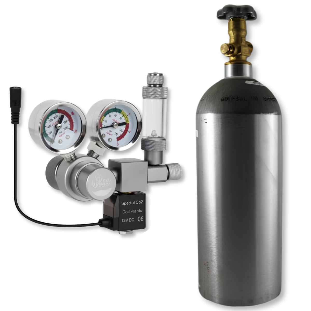 CO2 Cylinder/CO2 Regulator/Valve & Solenoid Package - 5lb