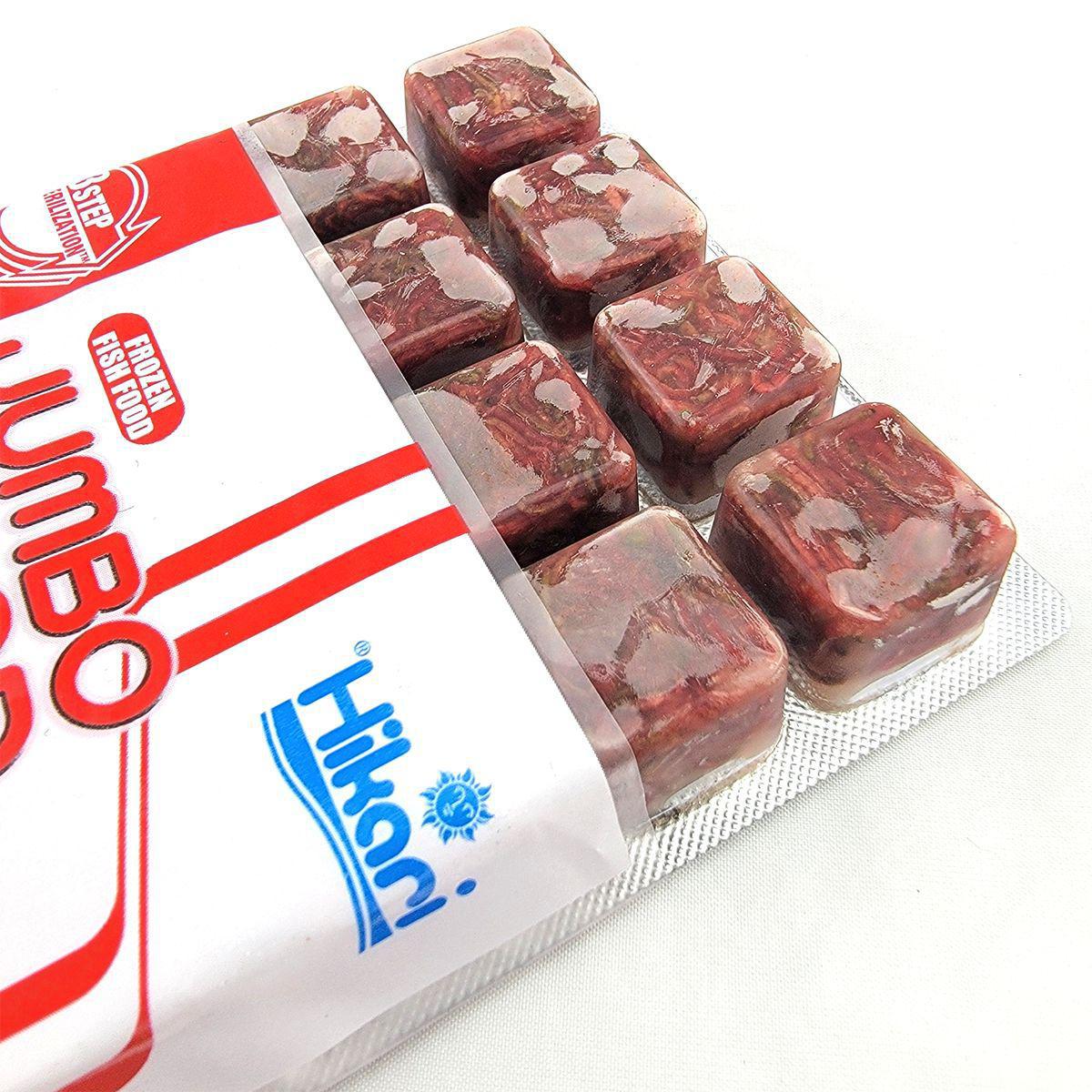 Hikari Frozen Jumbo Bloodworms close-up of frozen cubes