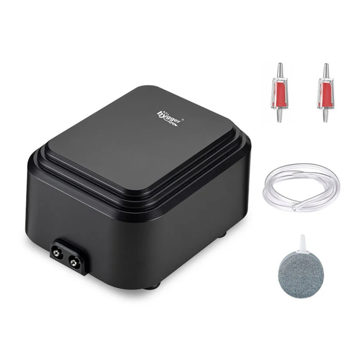 Hygger Adjustable Flow Air Pump - 10 Watt all items included; check valve, tubing, and air stone