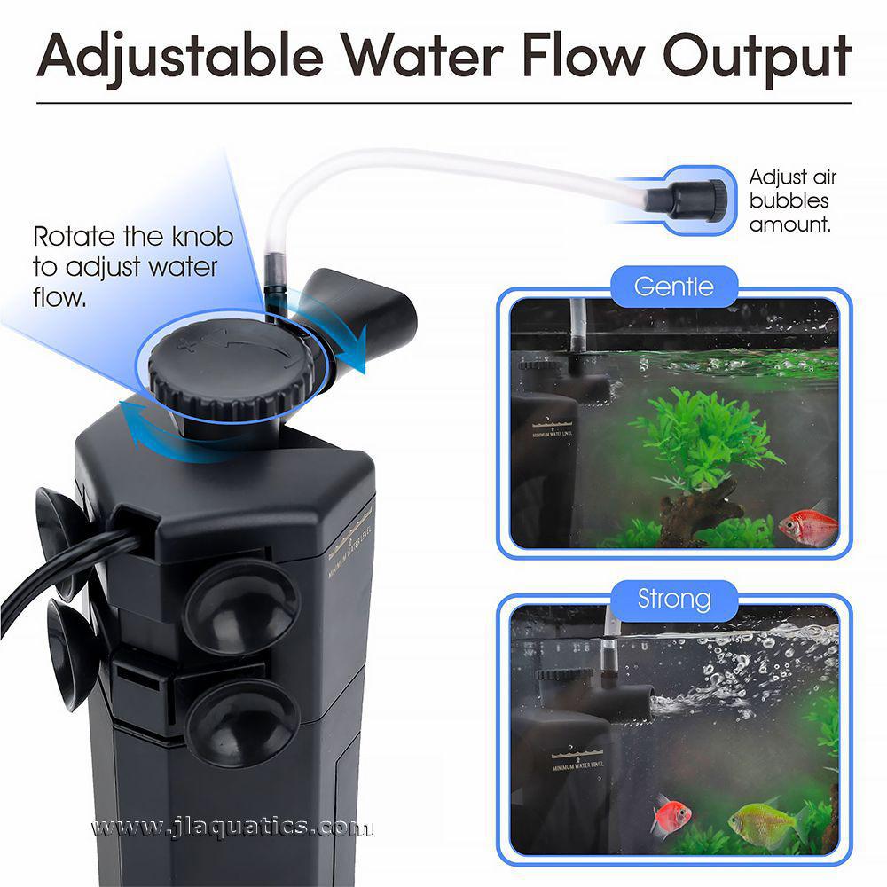 Small Hygger Internal Aquarium Filter offers an adjustable water flow output.