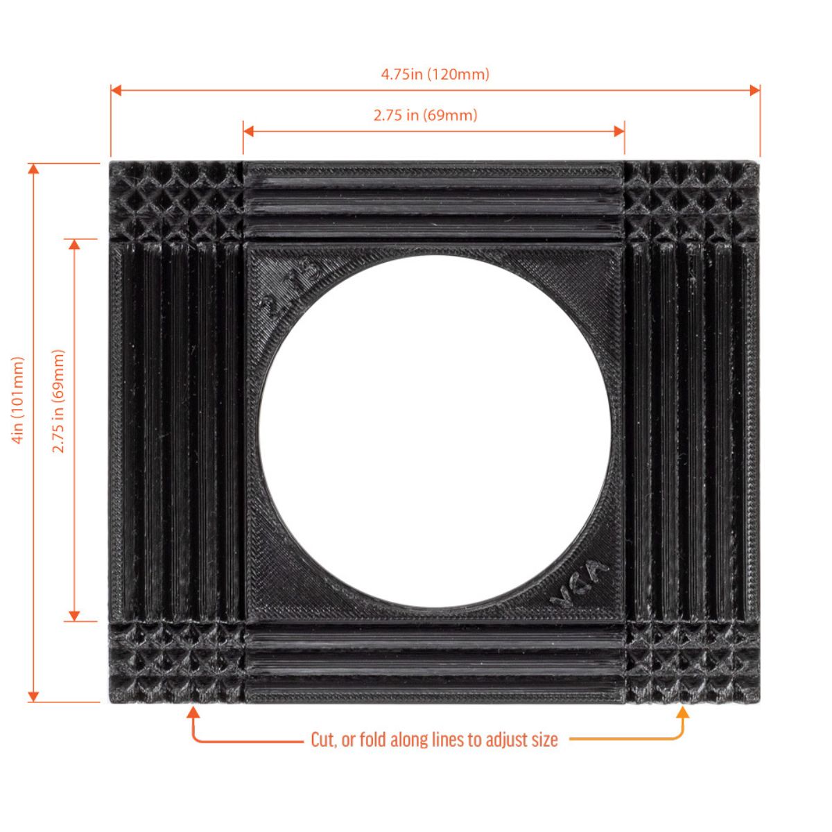 Vivid Creative NOSOK Filter Sock Replacement - 2.75 Inch adjustable universal mounting plate dimensions