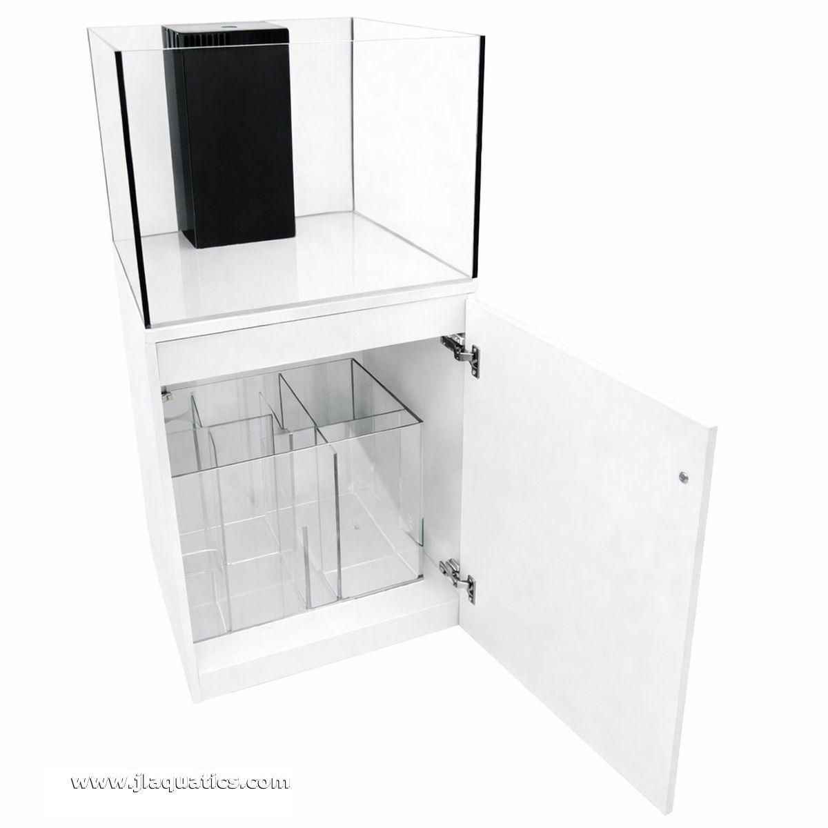 Aqua Japan Marine Series 40G Aquarium with White Stand and door open