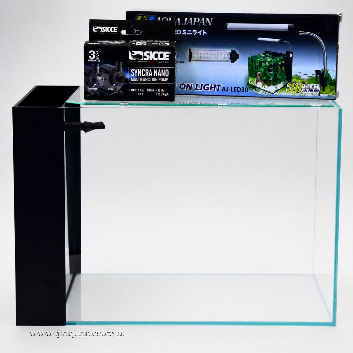 Aqua Japan All In One Peninsula Aquarium products included: filter and light in box