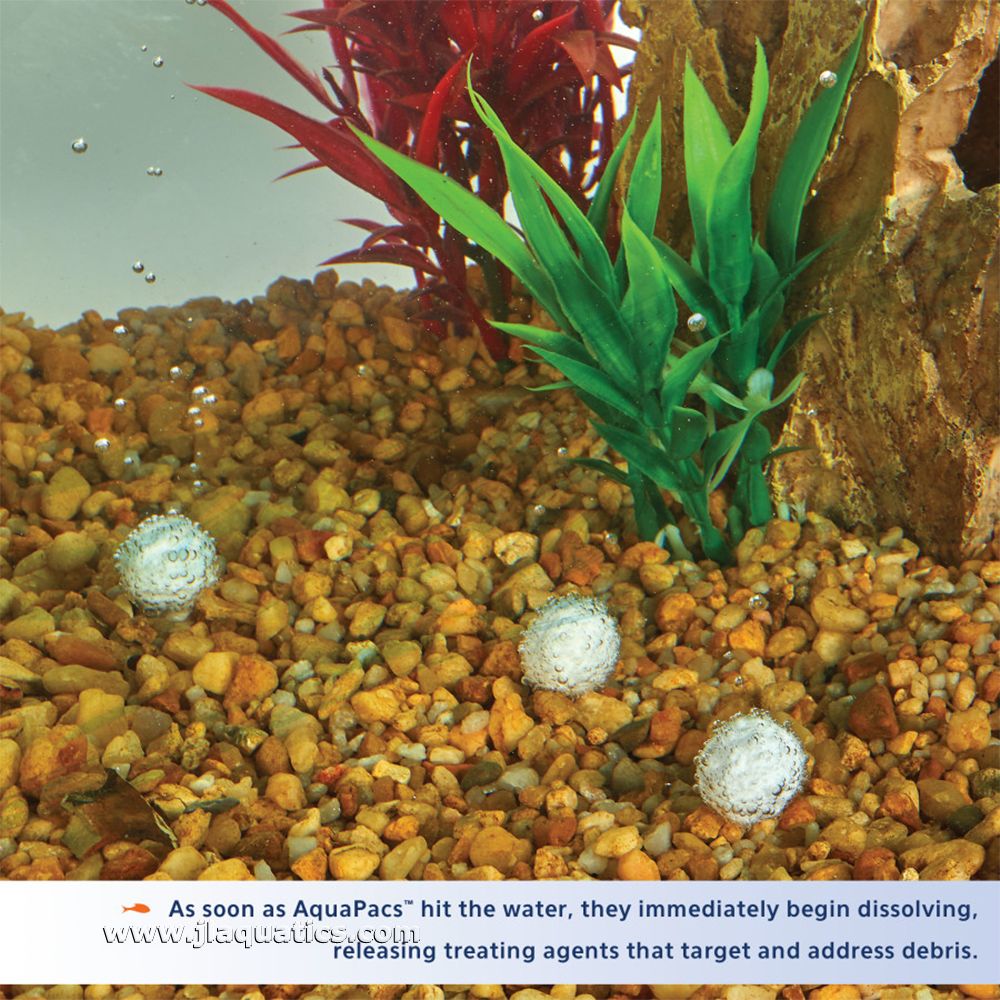 Aqueon AquaPacs Ammonia Reducer dissolving in the aquarium