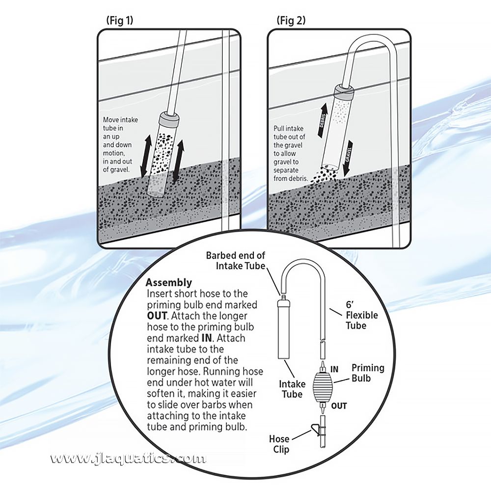 Aqueon Gravel Vacuum with Siphon Starter assembly and use instructions