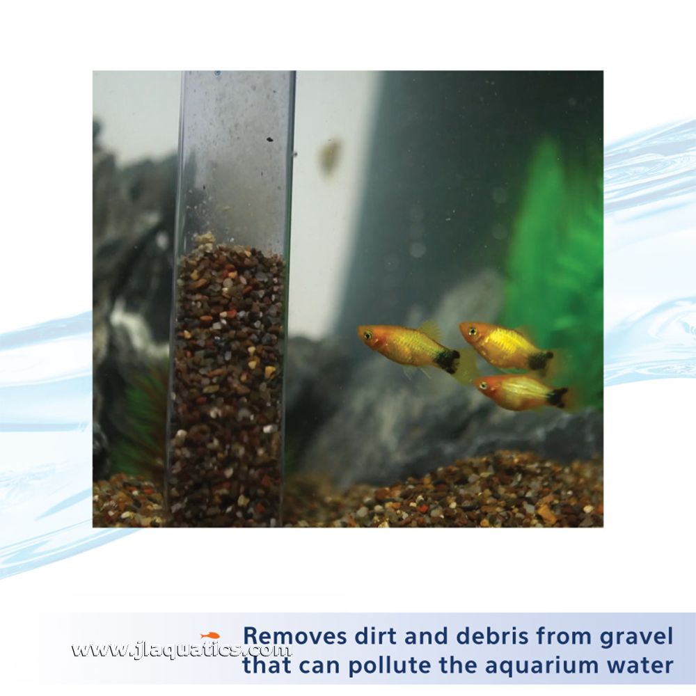 Aqueon Gravel Vacuum with Siphon Starter removes dirt and debris from aquarium gravel
