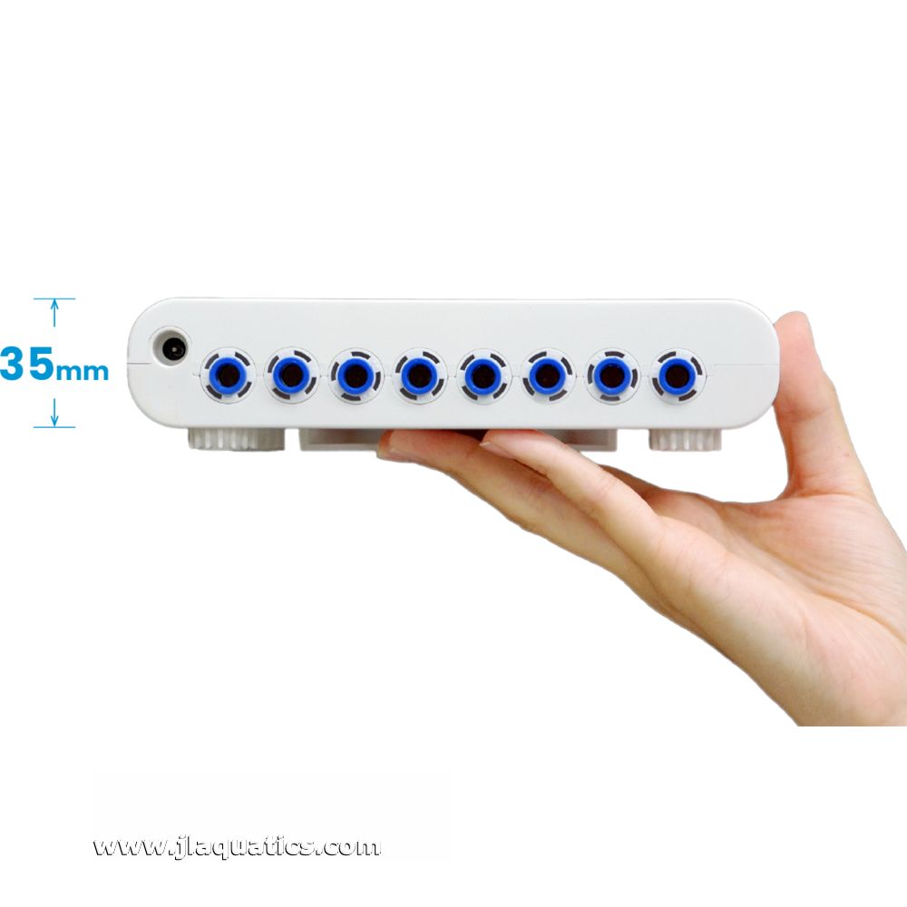 AutoAqua Smart Doser 4 side view being held in hand - look how thin it is!
