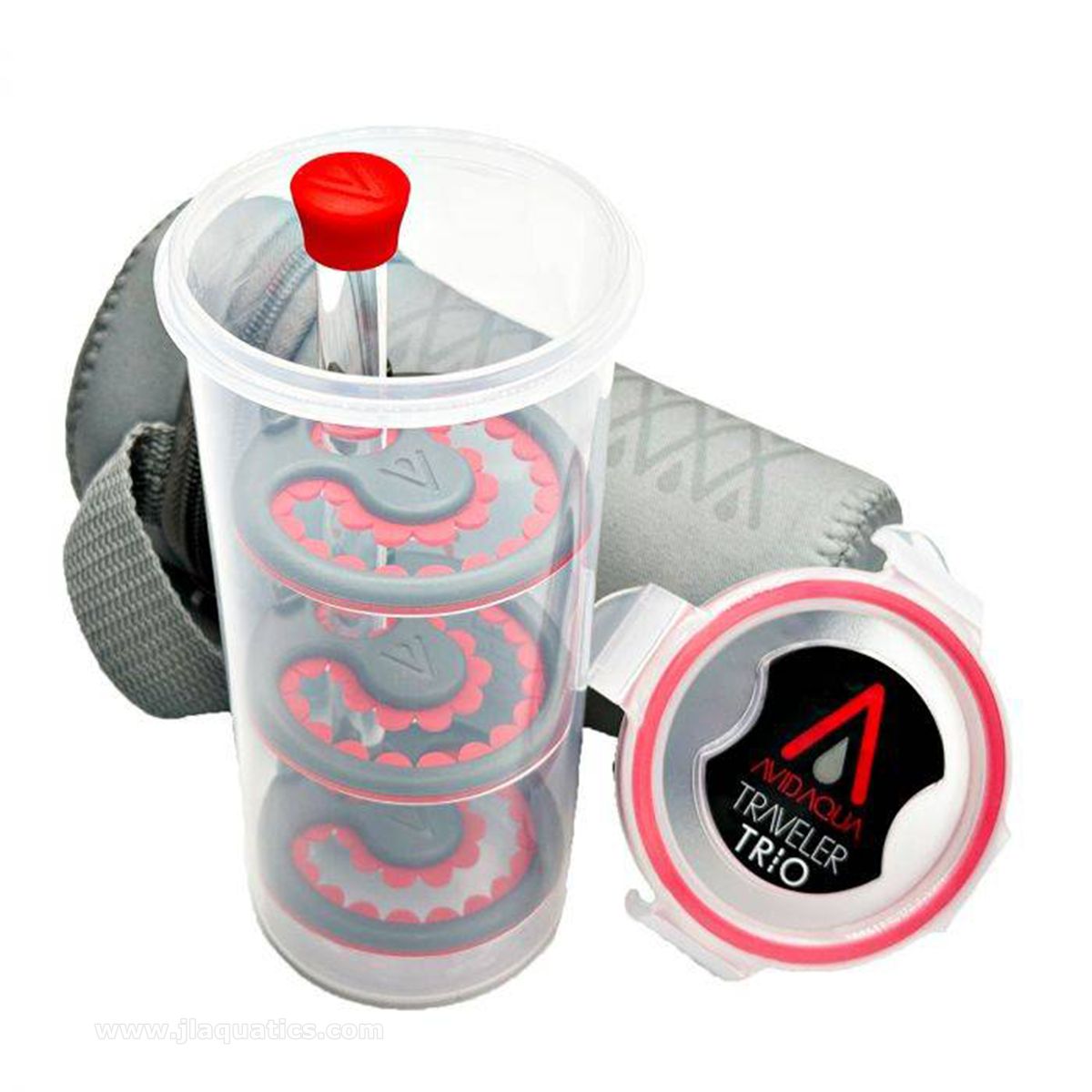 AvidAqua Traveler Trio in packaging with portable fabric holder