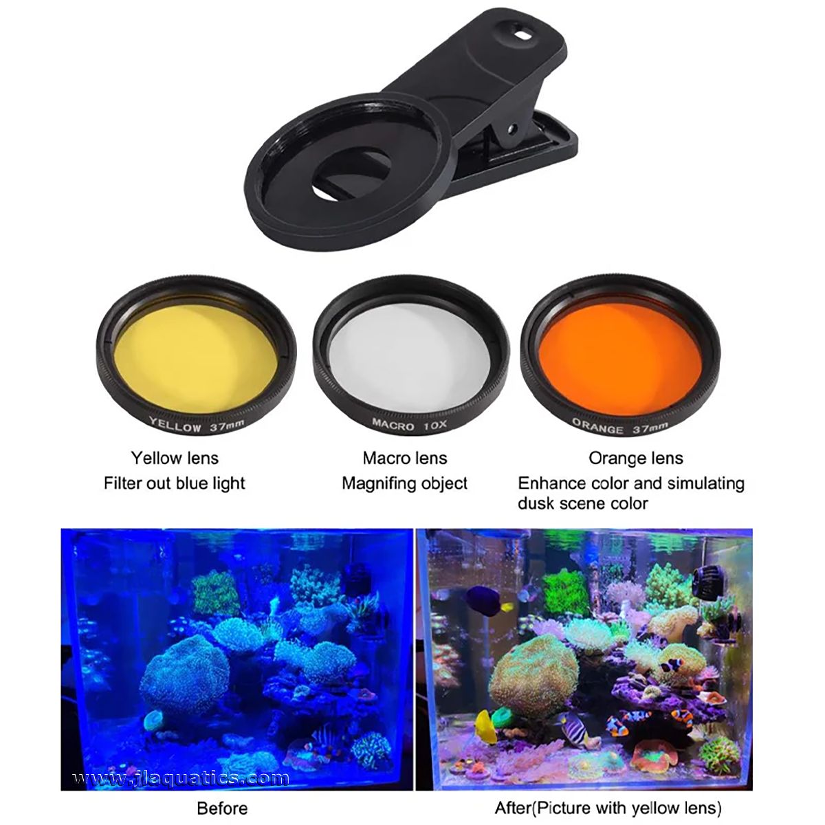Bubble Magus Photo Lens Kit before and after images
