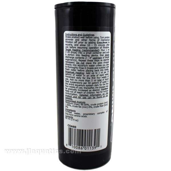 Brightwell Aquatics CoralAmino instructions and guidelines for using in a reef aquarium.