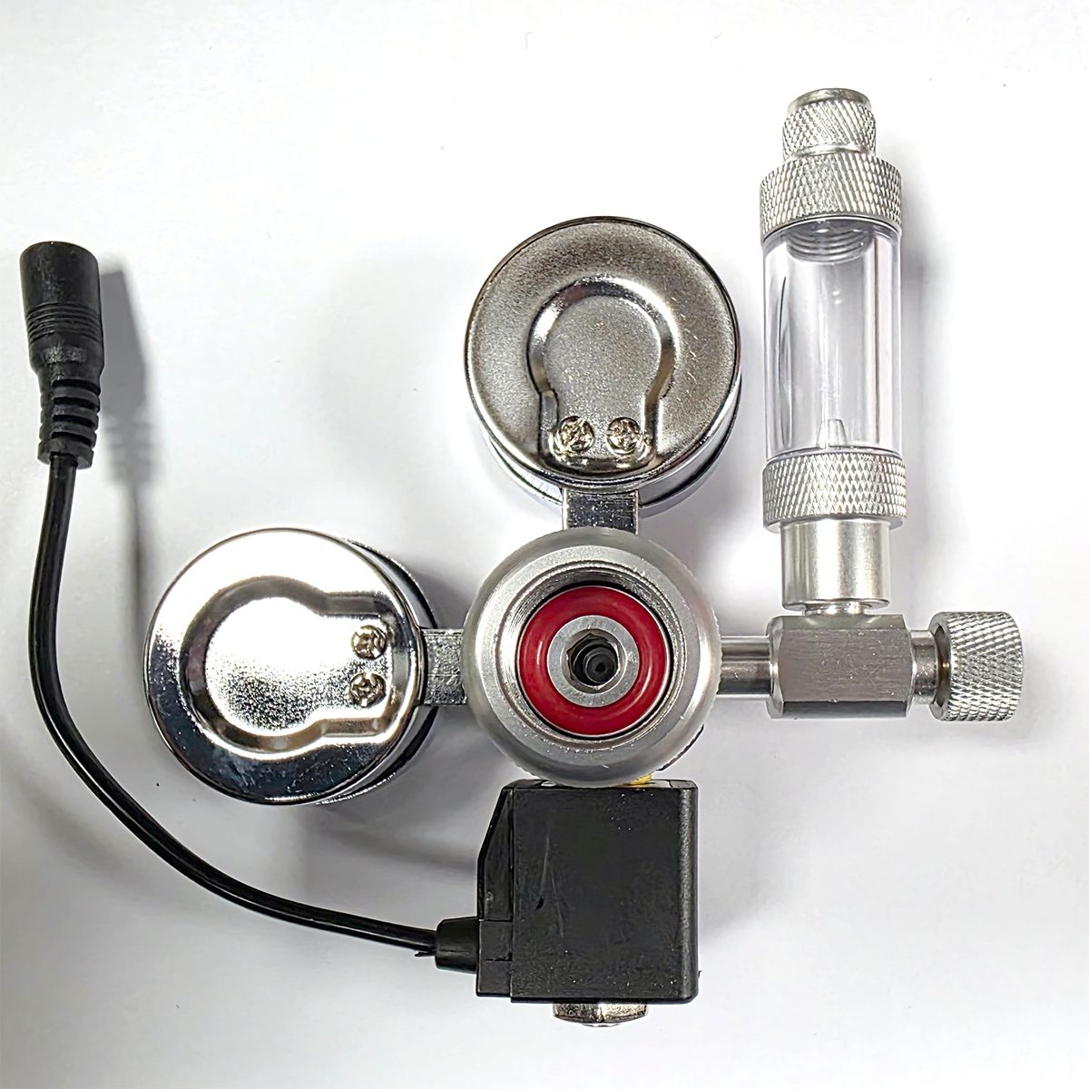 Reef Crest CO2 Regulator with Solenoid and Bubble Counter rear view