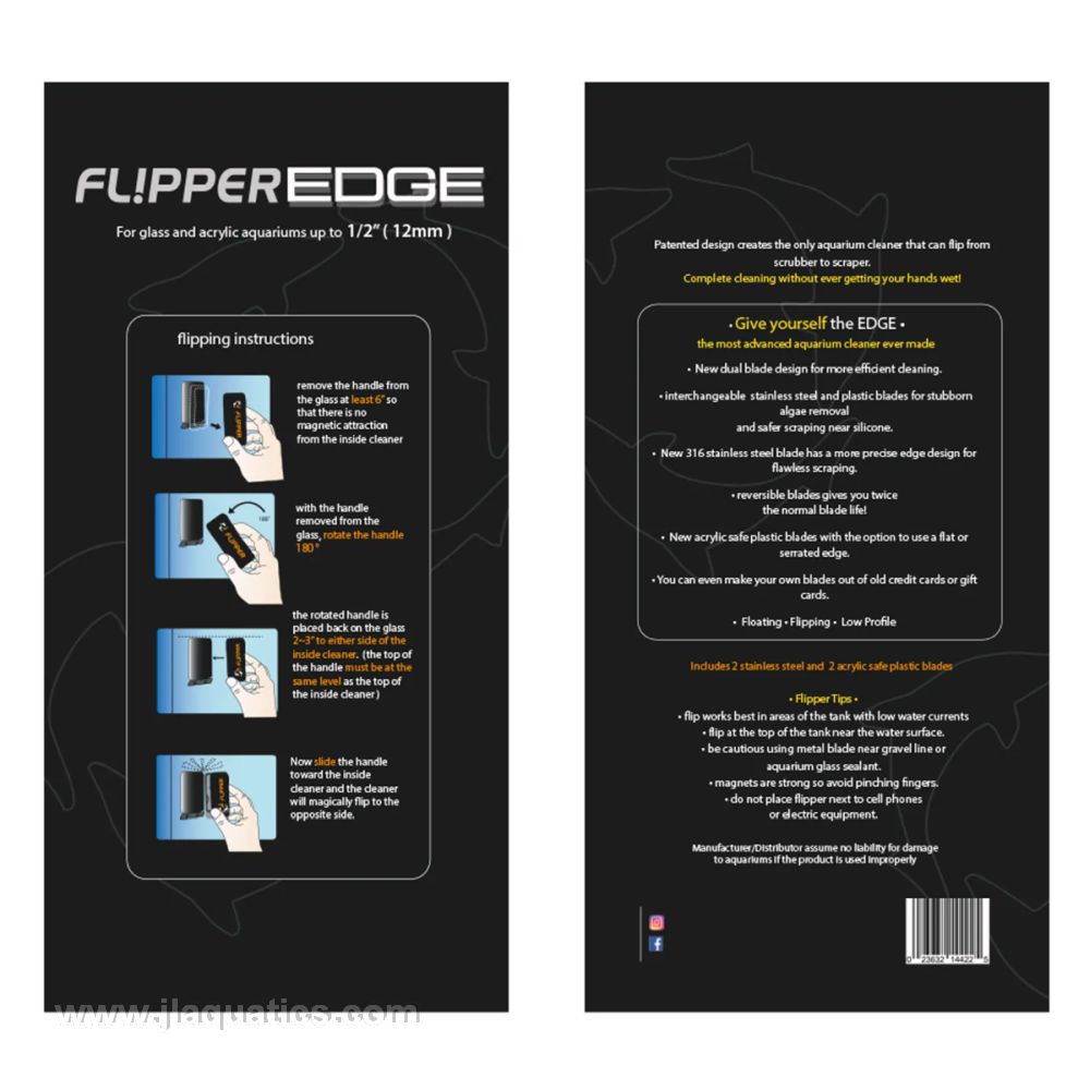 Flipper Edge packaging - front and back
