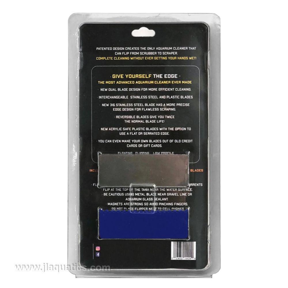 Flipper Edge Max back of packaging showing features