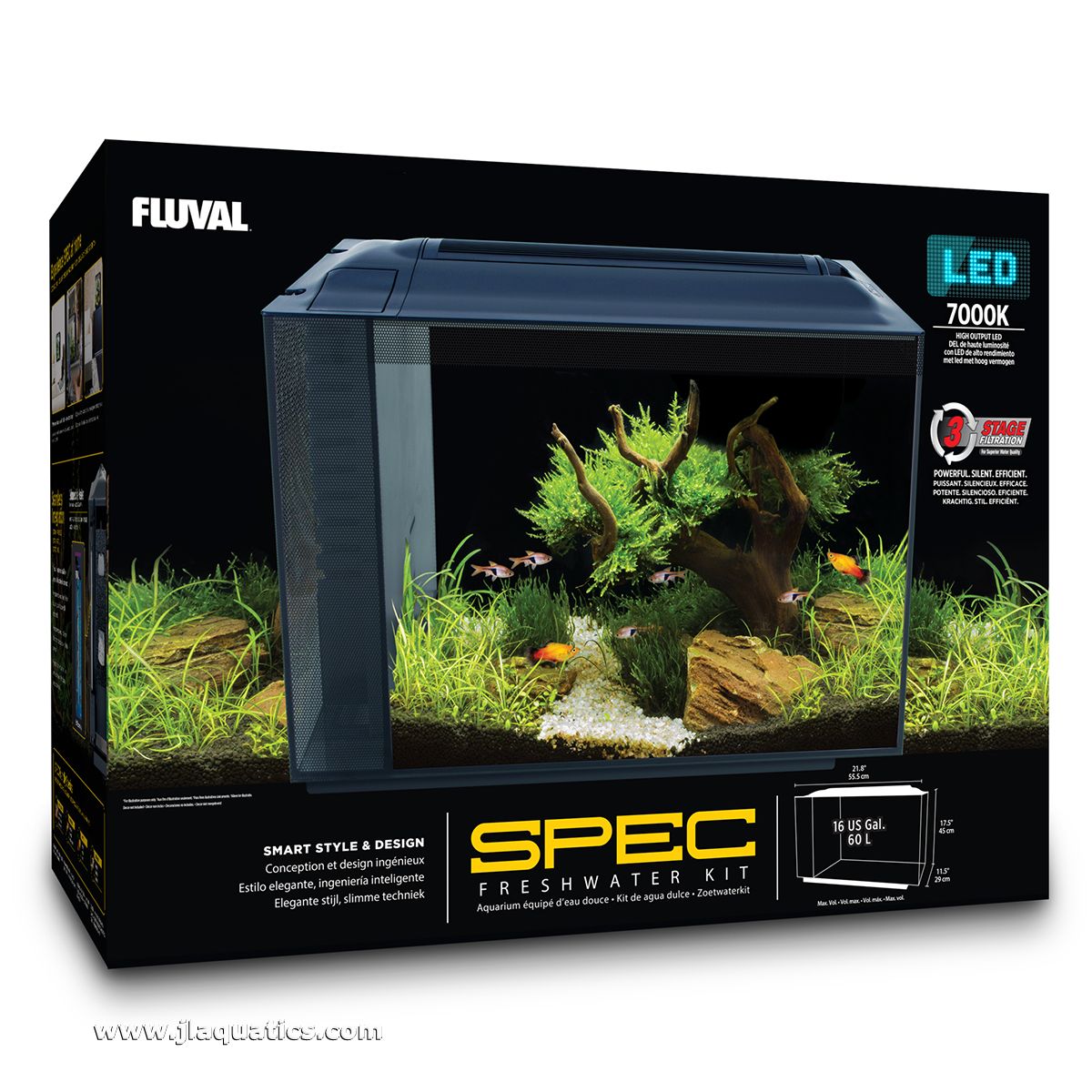 Fluval Spec Aquarium Kit - 16 Gallon Black