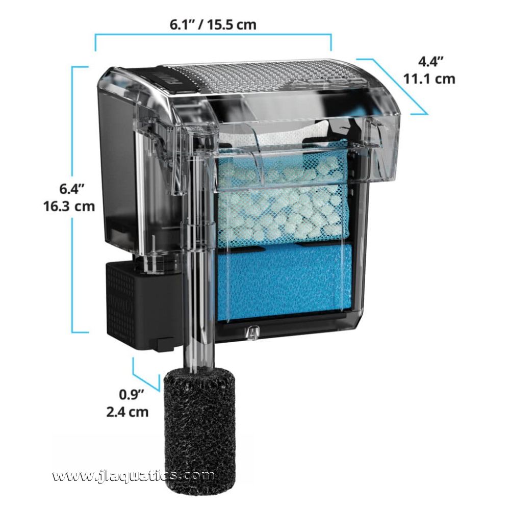 Fluval AquaClear 30 Power Filter dimensions of this aquarium filter.