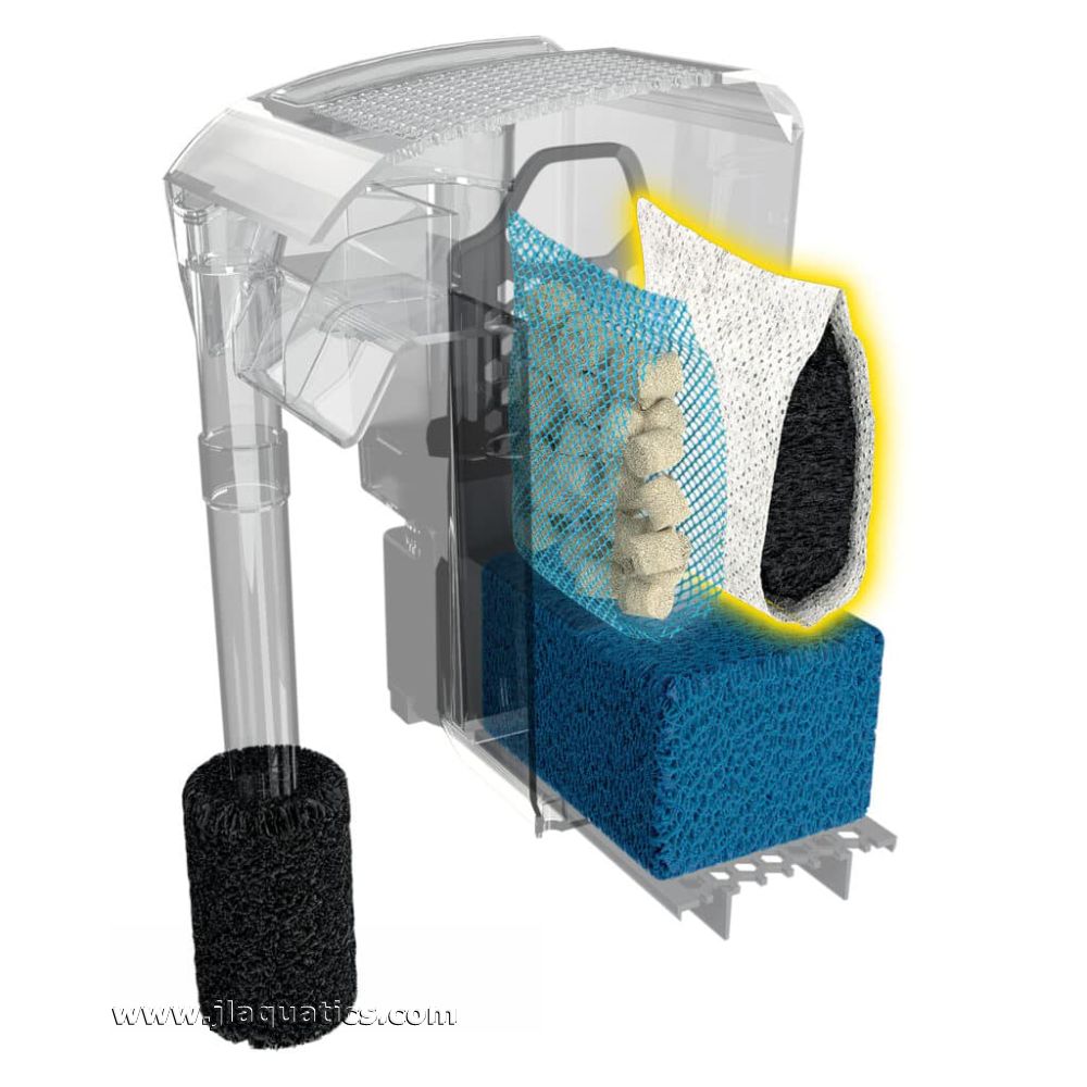 Where the Fluval AquaClear AC70/110 Carbon Insert fits inside your aquarium water filter
