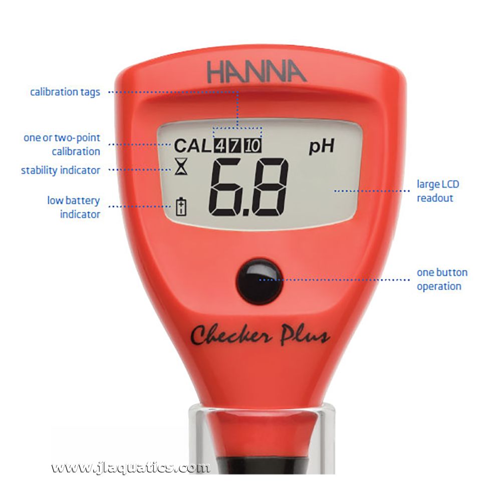 Hanna pH Tester - HI98103 display layout and status indicators.