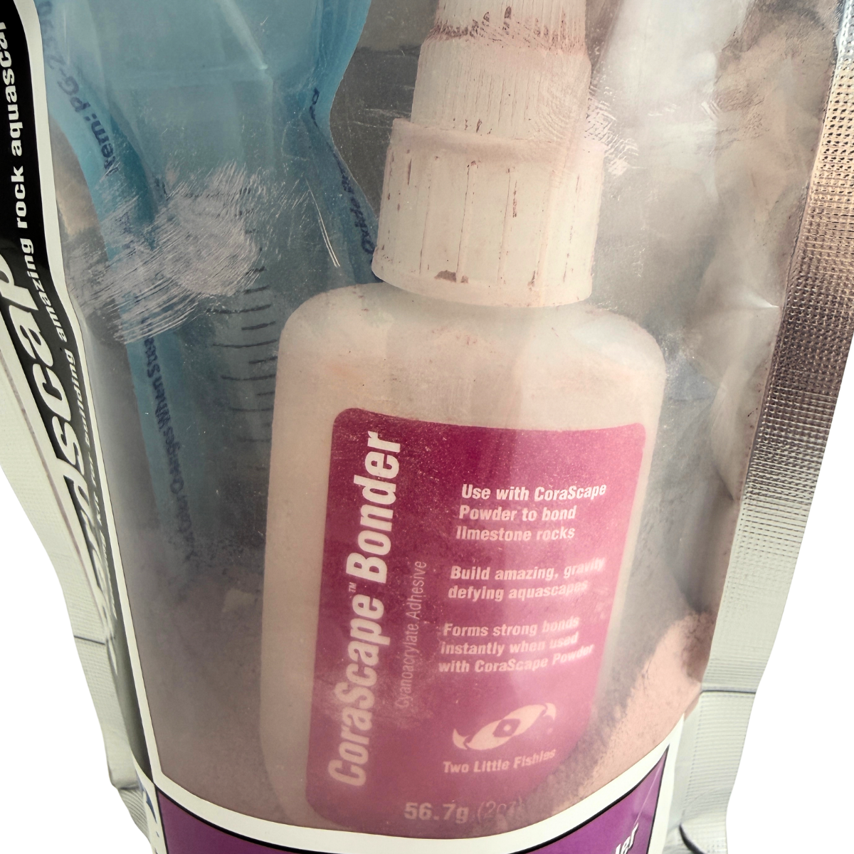 Two Little Fishies Hardscapers Coralline Stone Bonding Kit close-up of bonder