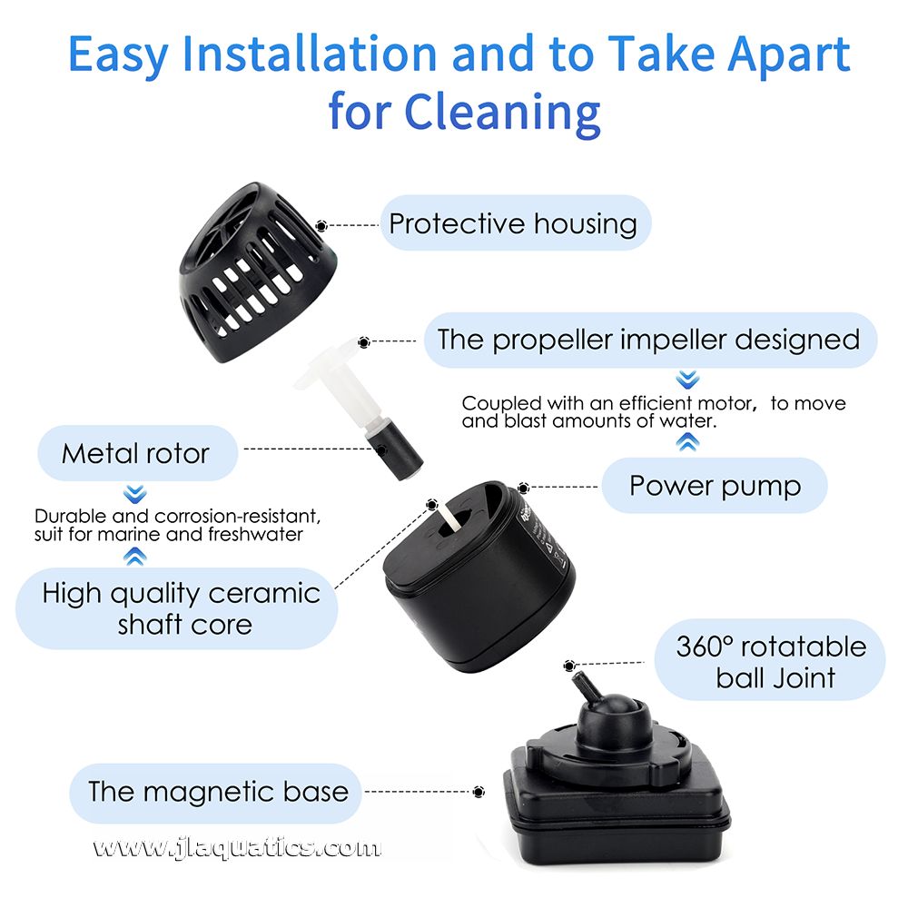 Hygger 360 Mini Aquarium Powerhead offers easy installation and maintenance.
