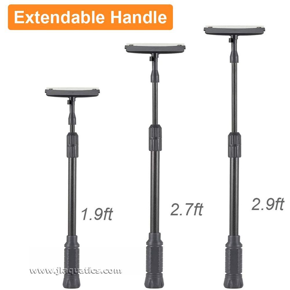 Hygger 6-in-1 Aquarium Cleaning Tool Kit has an extendable handle.