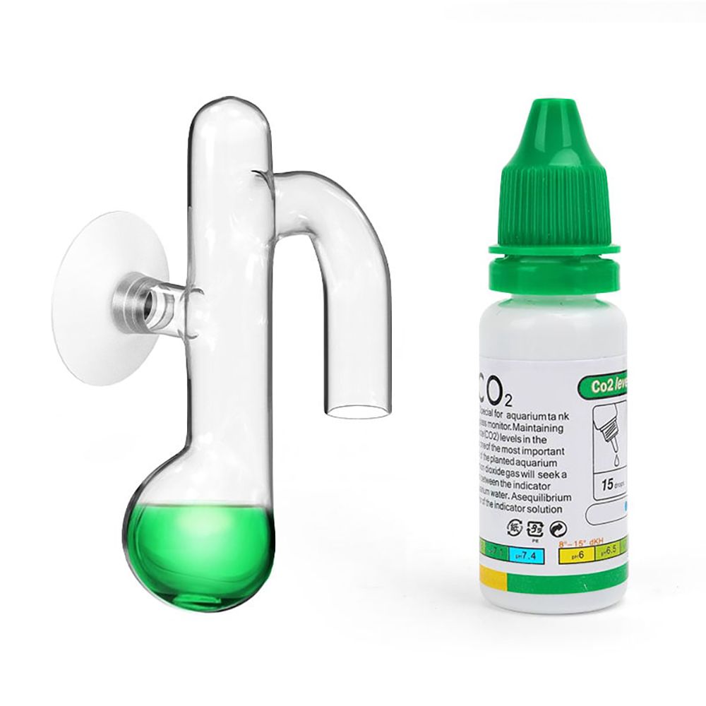 Contents of the Hygger Nano Drop Checker  with solution for freshwater aquariums.