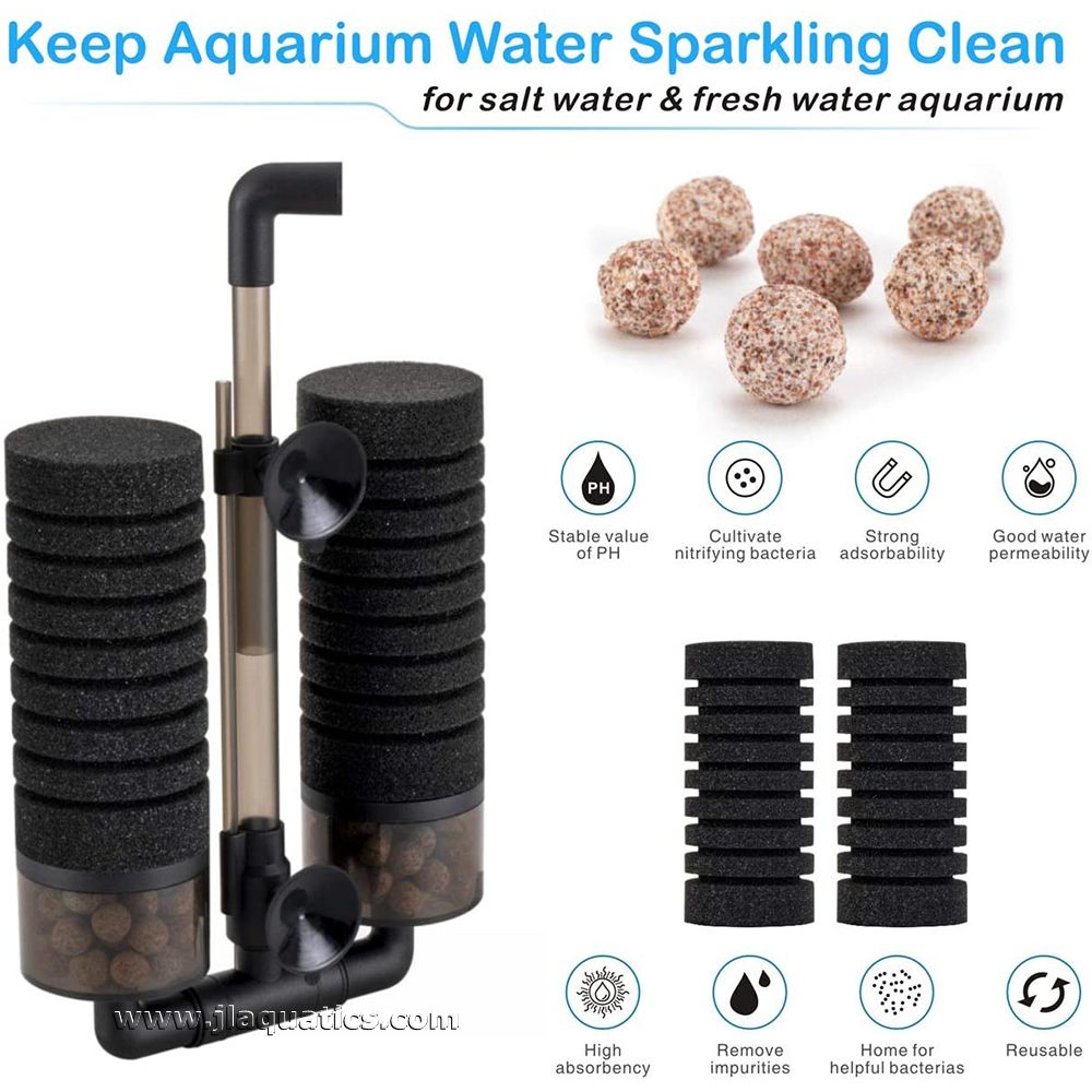 The Small Hygger Dual Multifunction Sponge Filter contains everything to keep your water clean.