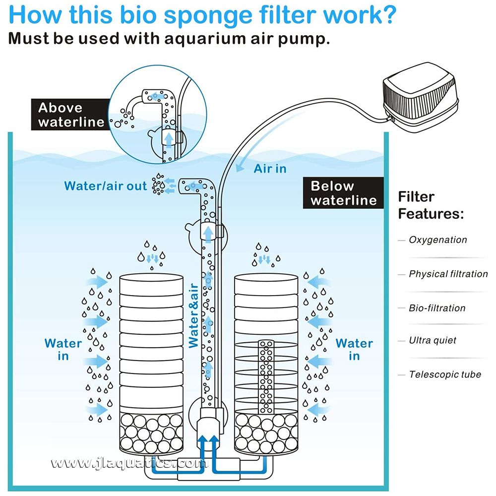 The Small Hygger Dual Multifunction Sponge Filter and how this filter works.
