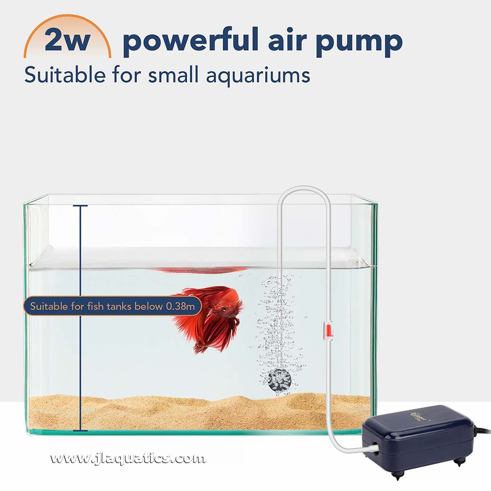 Hygger Mini Air Pump - 2 Watt being used in an aquarium.