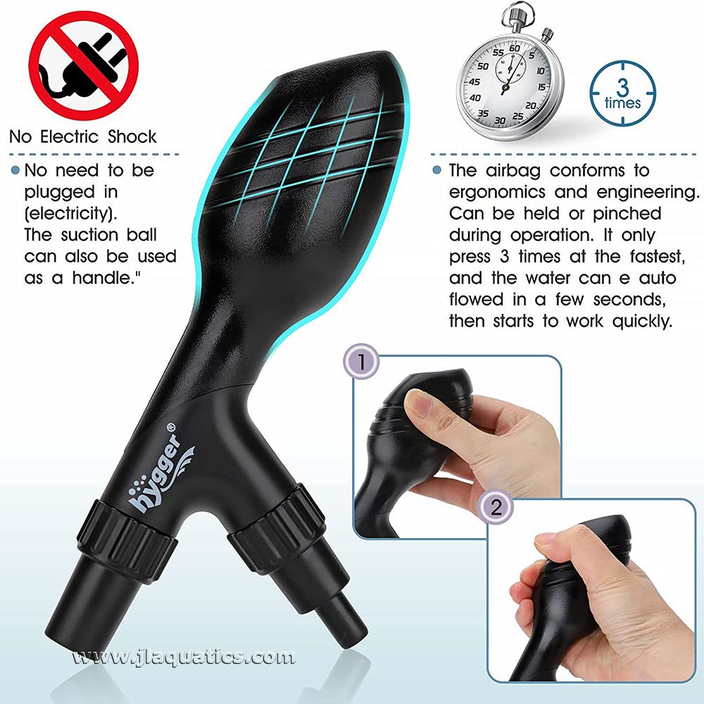  Hygger Gravel Vacuum can easily be started by the squeeze bulb
