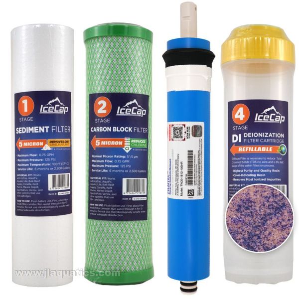 IceCap 4 Stage RODI Water Filter - 100GPD | JLAquatics Canada ...