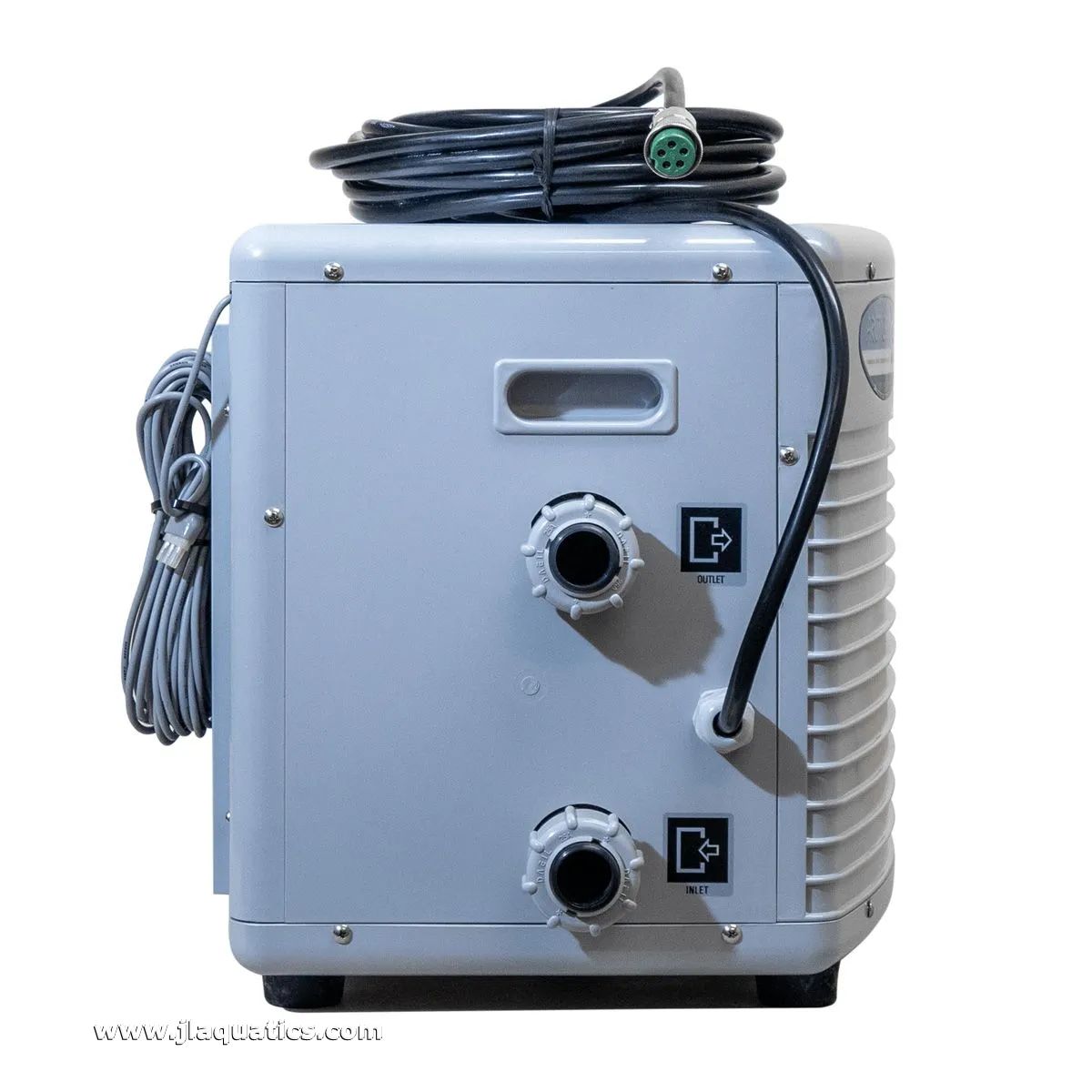 JBJ Arctica 1.5HP Commercial Chiller - 230V side-view showing inlet and outlet 