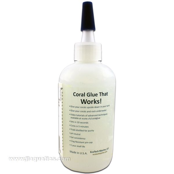 Ecotech Elements Coral Glue - 295ml features and benefits including quick set and cure time 