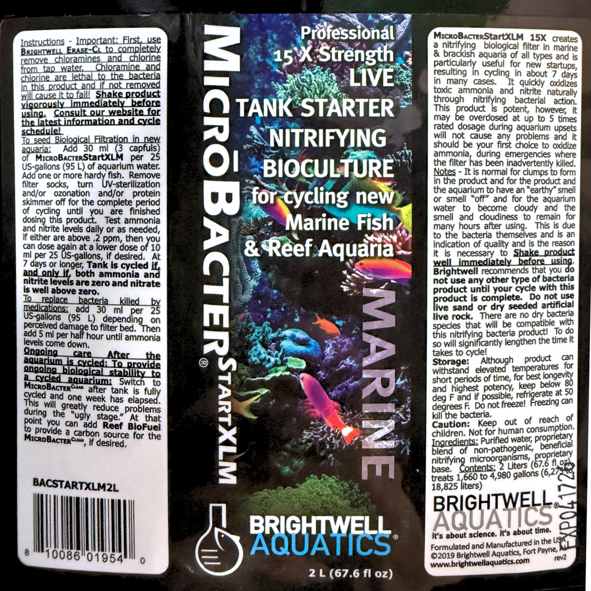 Brightwell Aquatics MicroBacter Start XLM - 2 Liter instructions, guidelines, and benefits