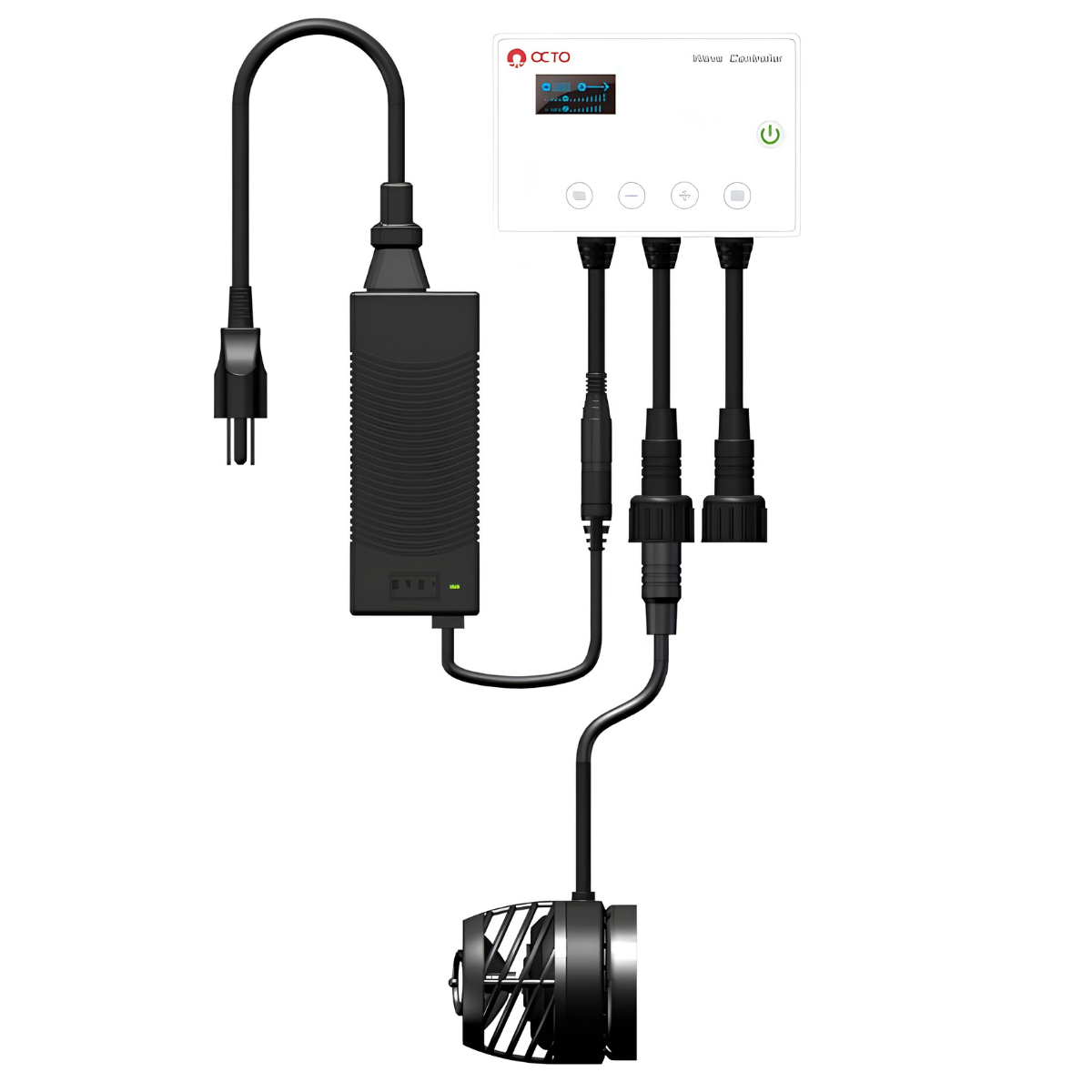 Reef Octopus Octo Pulse Wave Pump full electrical set-up including pump, controller, and power