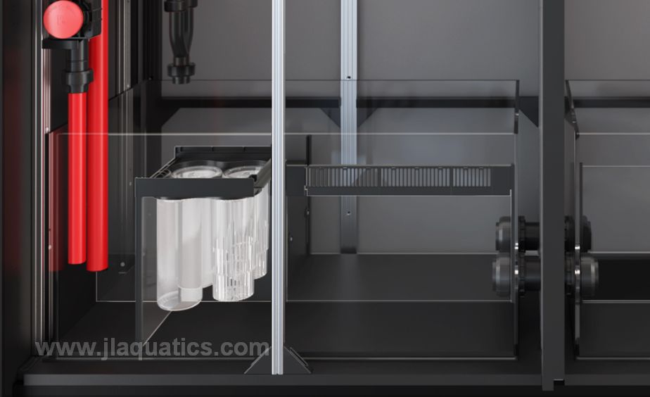 Red Sea Peninsula 700 G2+ Aquarium filter sock set-up with refugium in sump
