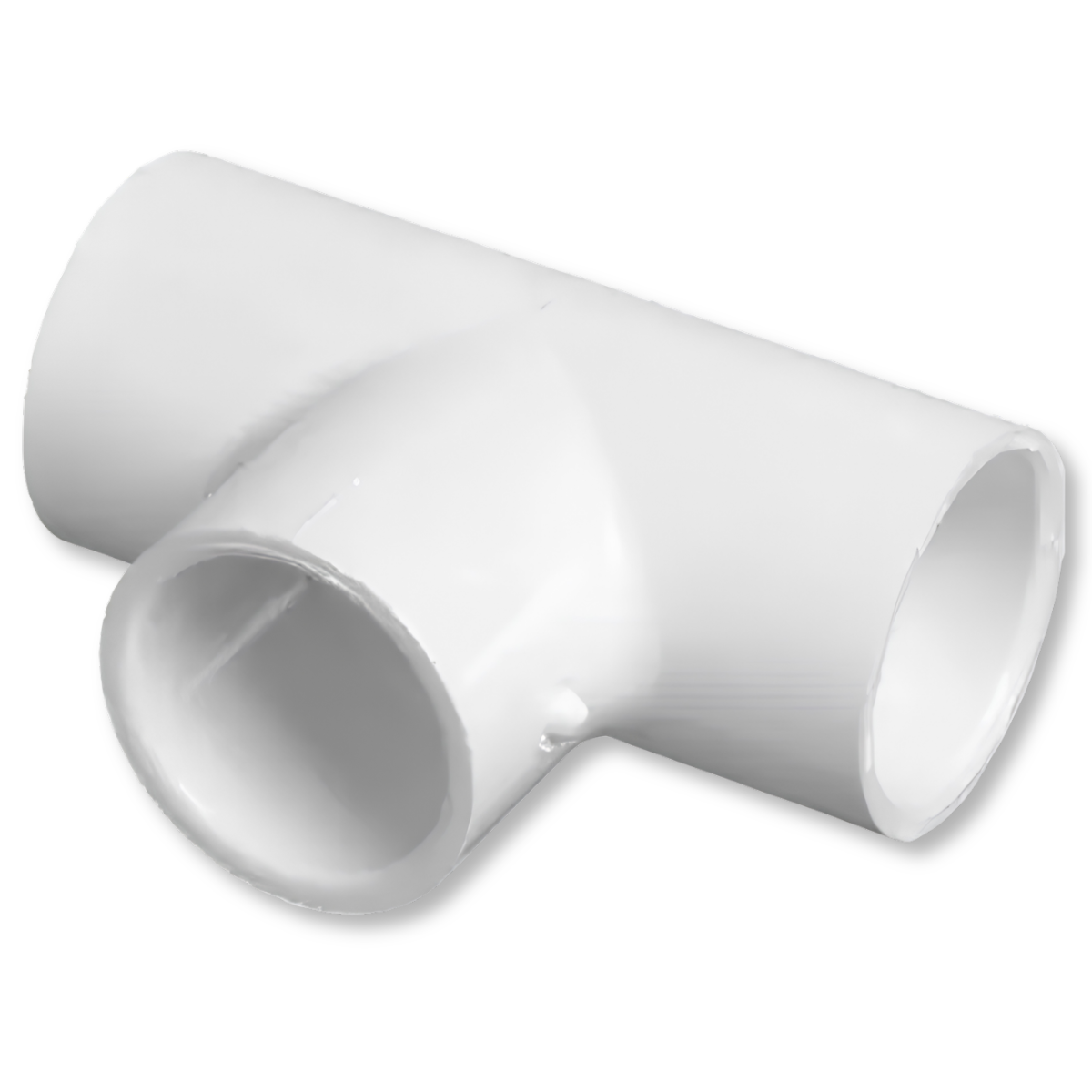 Schedule 40 PVC Slip Tee - 3/4 Inch for tank plumbing, alternate angle 