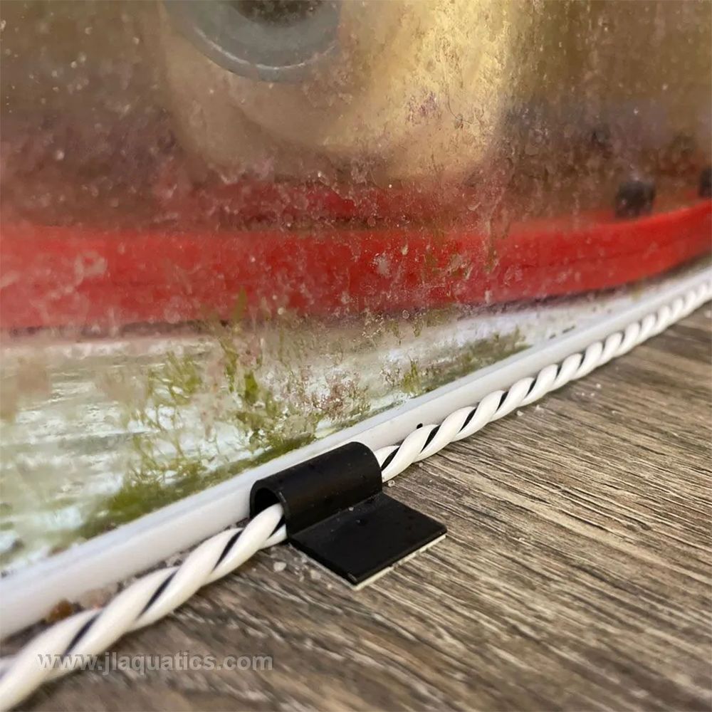 Half U Clips for Rope Leak close-up of being used with Hydros rope leak and aquarium sump