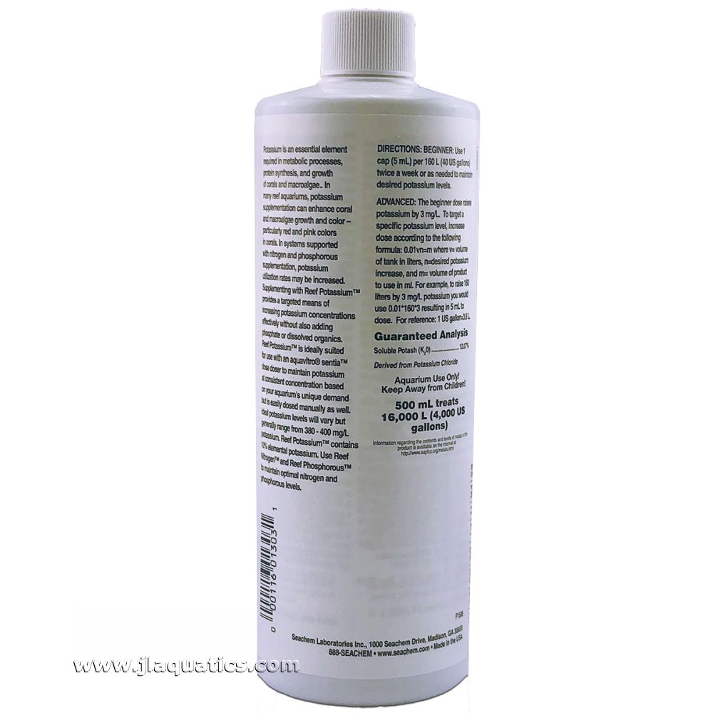 Seachem Reef Potassium directions for use