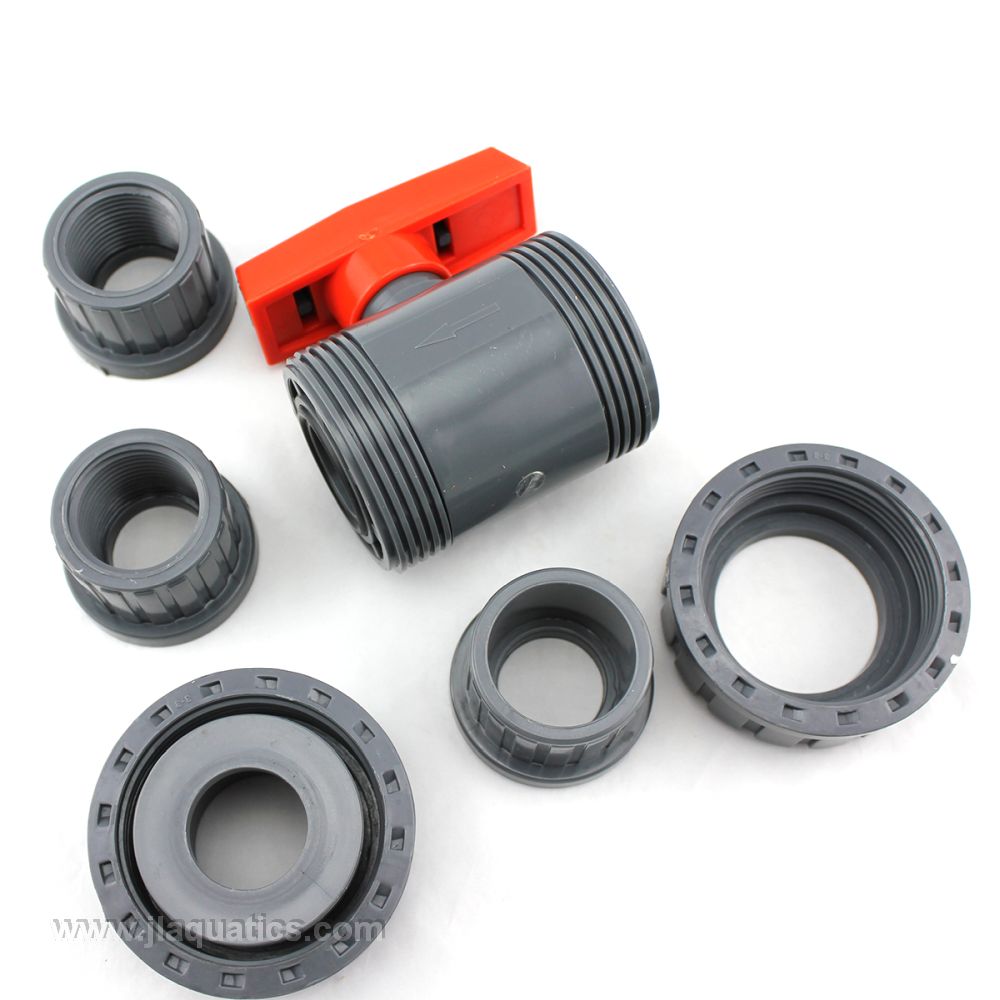 1 Inch True Union PVC Ball Valve fully unassembled