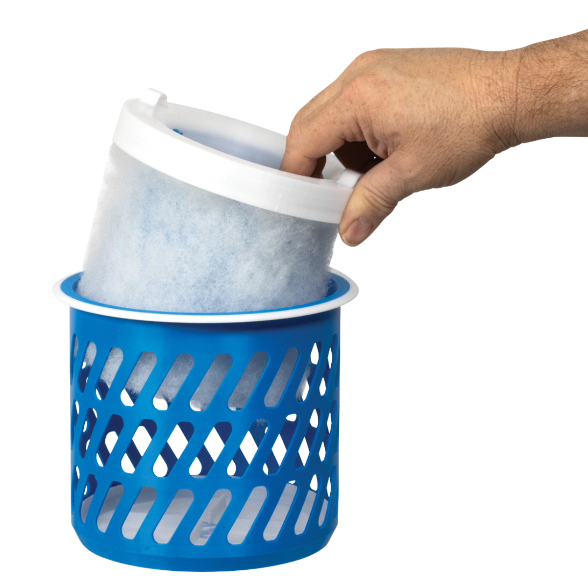 Vivid Creative NOSOK Filter Sock Replacement - 7 Inch in use with removable filter 