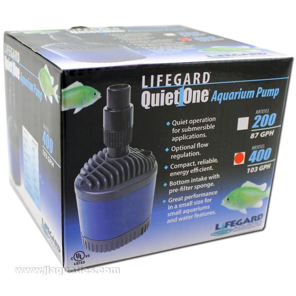 Lifegard Aquatics Quiet One Pro 400 Water Pump packaging